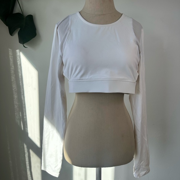 Roberto Cavalli White Long Sleeve Crop Top - Picture 6 of 11